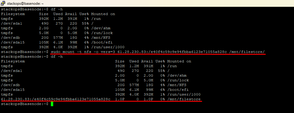 Thực thi lệnh mount NFS trên Linux