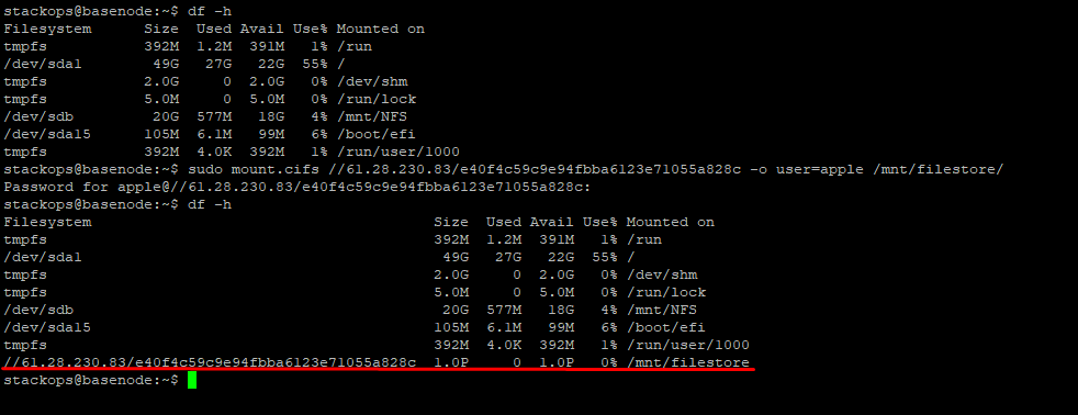 Thực thi lệnh mount SMB trên Linux