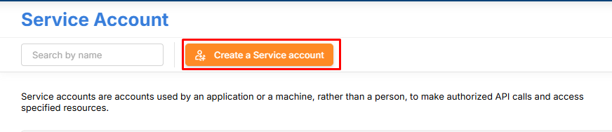 Trang tạo Service Account trên IAM Console